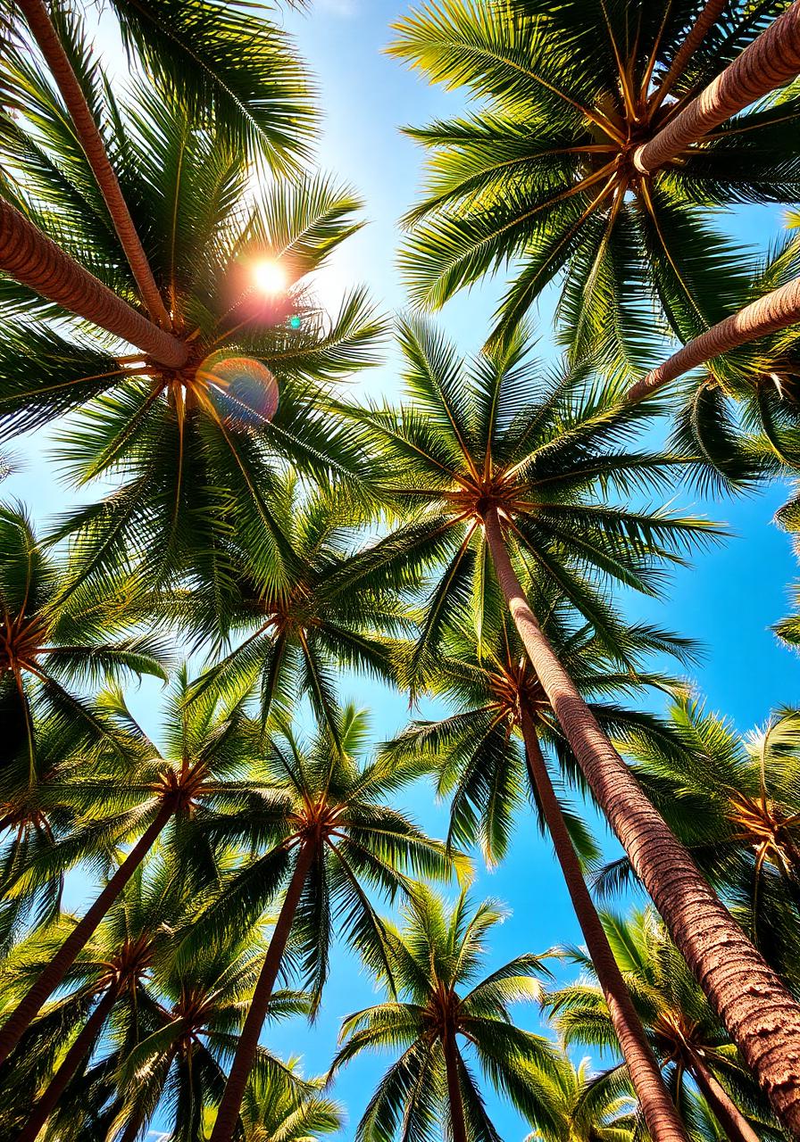 Palm trees reaching the Nigerian sky